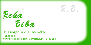reka biba business card